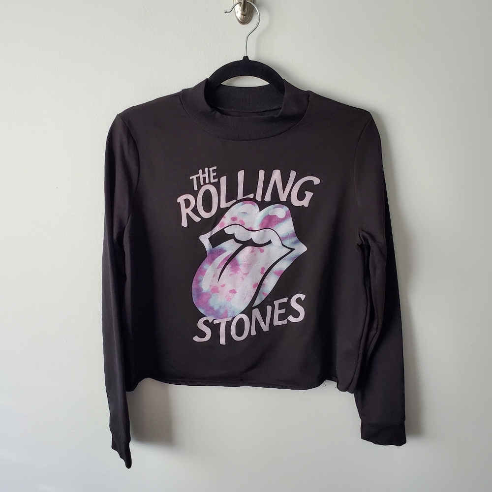 The Rolling Stones crewneck cropped sweater